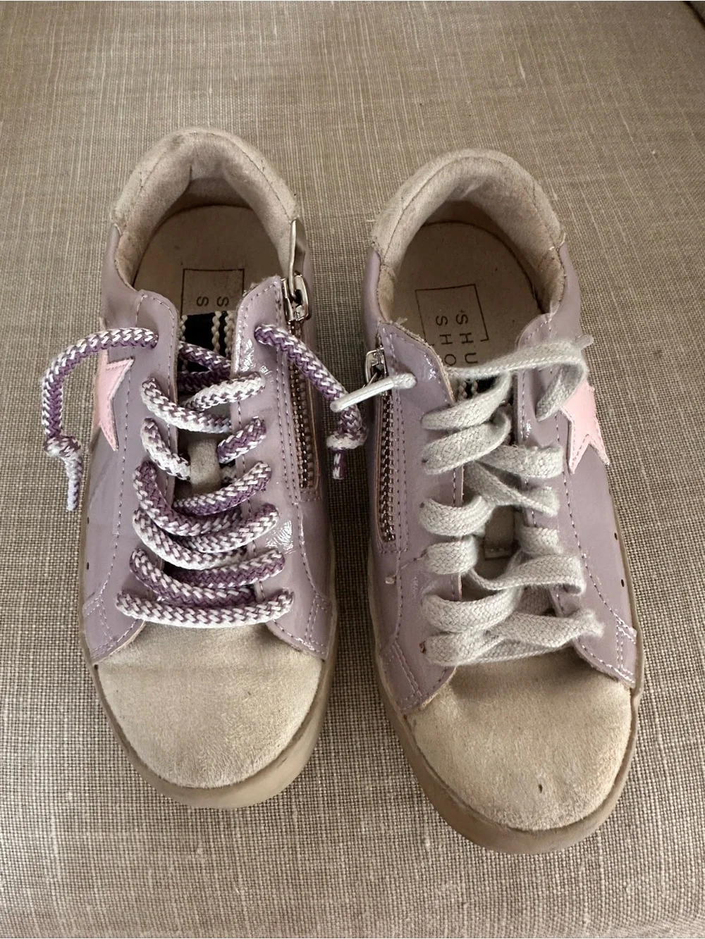 ShuShop Lavender Sneakers with Pink Star Accent